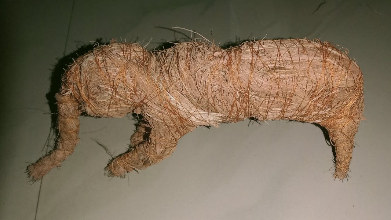 Elephant making from coconut husk...string bean Crafts ...😍😍😍🤩🤩♥️💕💕
