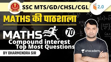 SSC Exams 2021 | Maths by Dharmendra Sir | Compound interest | Top Most Questions