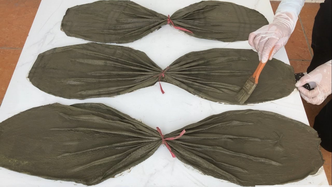 Big Flower Made Of Cement And Used Fabric / Amazing Ideas