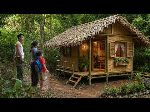 Video Doctor and single mother built a house in the forest, harvested bamboo shoots and preserved them