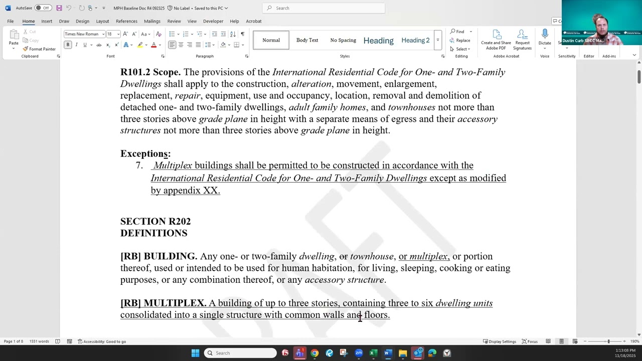 SBCC Single Exit/Multiplex Housing TAG Meeting -  November 18, 2024