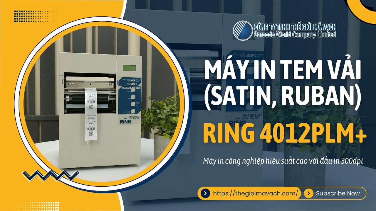 Demo máy in tem nhãn vải satin ruban công nghiệp RING 4012PLM+ 300dpi