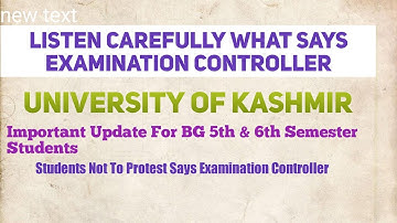 Important Update For BG 6th Sem students Regarding Evaluation Status Of Kashmir University