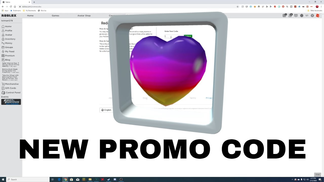 New Roblox Promo Code For Hyper Hover Heart Youtube