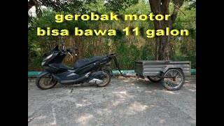 gerobak motor bawa 11 galon bisa, tipe M standart 120 x 80 x 30