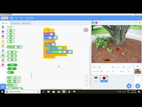 Apple game lesson 1! how to make an apple catching game in scratch 3.0