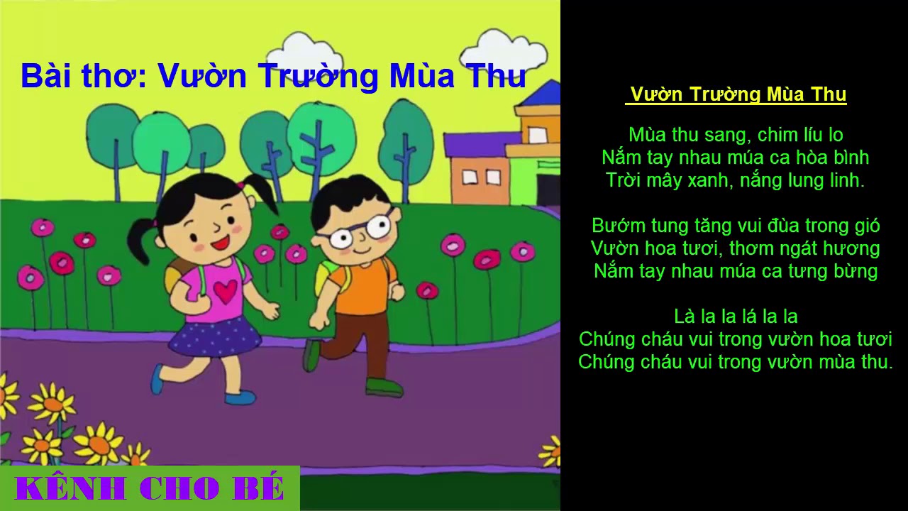 Bé đọc thơ 💕👩❤️💋👩 Bài thơ Vườn Trường MÙA THU_Mùa thu sang, chim líu lo