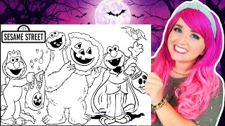 Coloring Sesame Street Halloween Coloring Pages | Elmo and Cookie Monster | Prismacolor Pencils