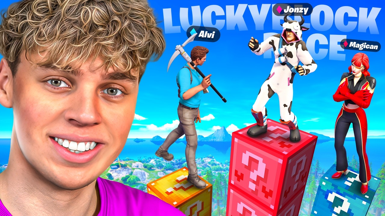 YOUTUBER LUCKY BLOCK RENNEN in FORTNITE! 🎲