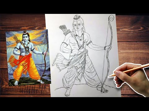 Perfect Pencil Sketch Of Lord Rama | DesiPainters.com