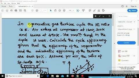 Gas Turbine (part 2) Problem on gas turbine with regenerator