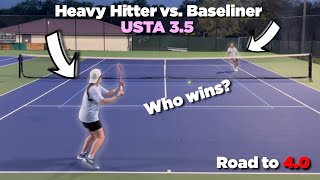 Heavy Hitter vs Baseliner (USTA 3.5 Set) | Road to 4.0