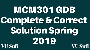 MCM301 (Communication Skills) GDB Solution Spring 2019