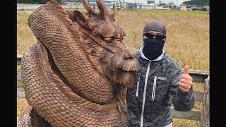 Chainsaw wood carving - Dragon