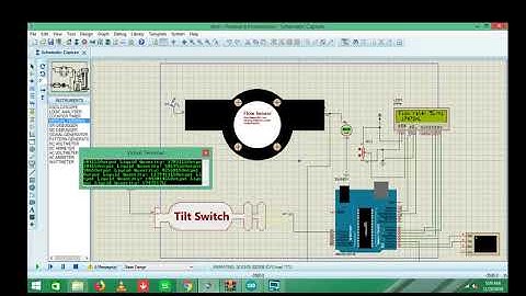 Water Flow Sensor and Tilt Switch with arduino simulation in proteus