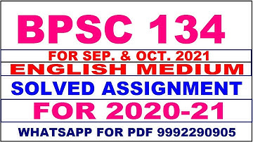 BPSC 134 Solved Assignment 2020-21 in English Pdf @20rs 9992290905.  .