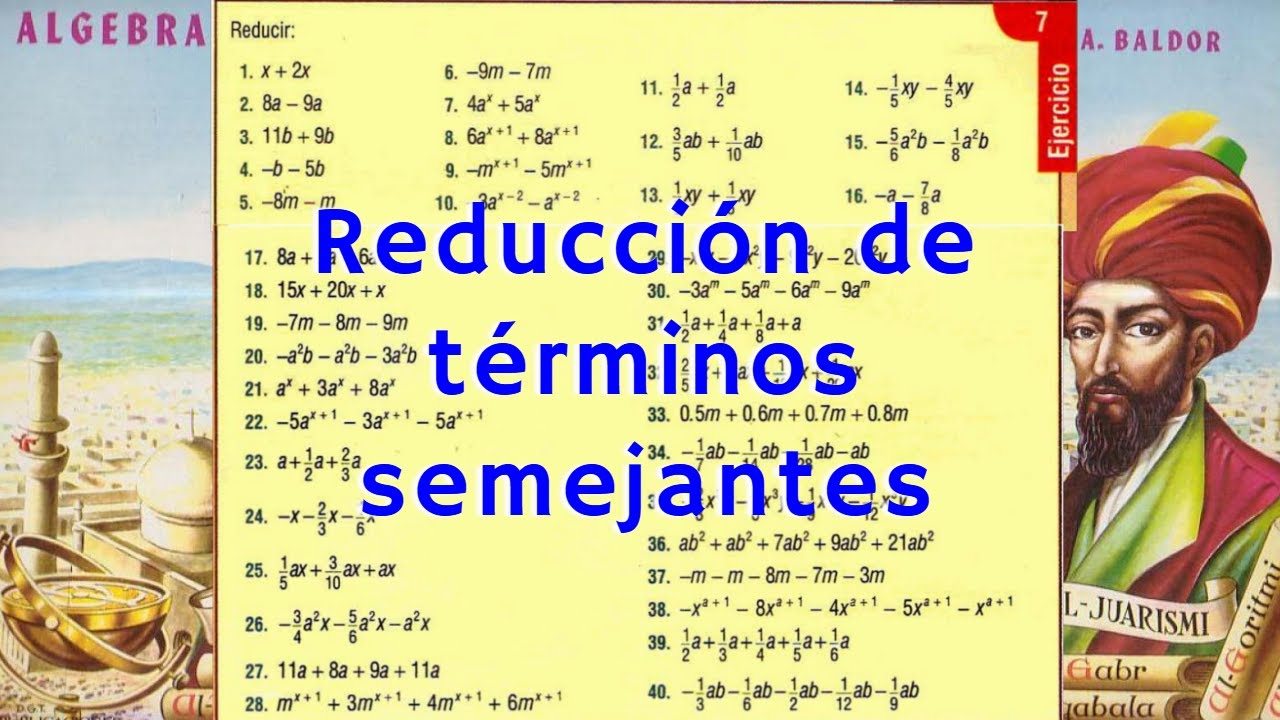 Reduccion De Terminos Semejantes Ejercicios Baldor
