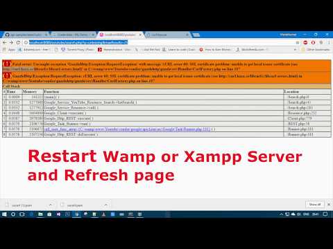 How to solve cURL error 60: SSL certificate problem Wamp or Xampp