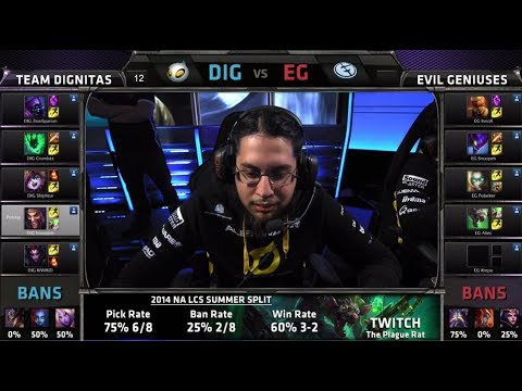 Dignitas vs Evil Geniuses | S4 NA LCS Summer split 2014 SuperWeek 1 Day 2 | DIG vs EG G3