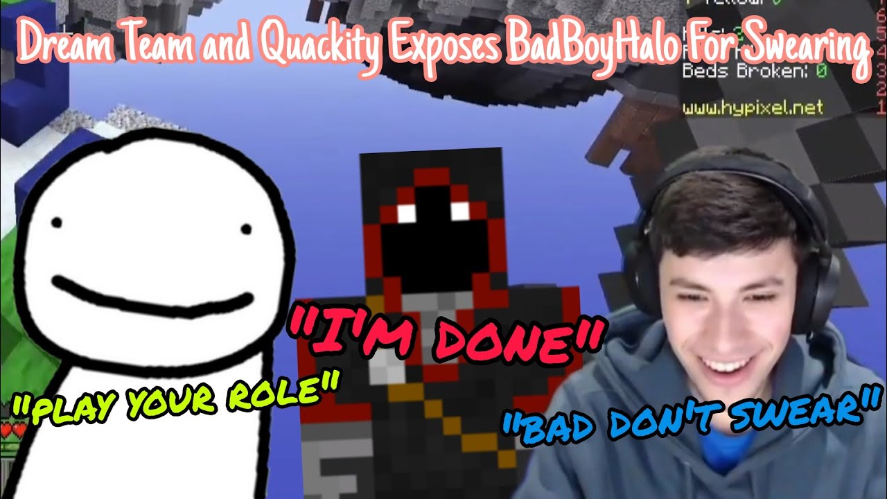Dream Team и Quackity обвиняют BadBoyHalo в нецензурной брани!