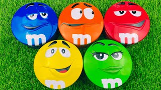 Relaxing ASMR Satisfying with Rainbow Candies Unpacking From Glossy M&M'S Containers ASMR Surprise