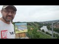 LIMITED PALETTE plein air OIL PAINTING  STUTTGART top view of the Neckar river. Germany.