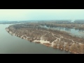Ukraine Kiev 4K Aerial footage 29.03.17 DJI Phantom 4 Dnipro river, Obolon district and islands
