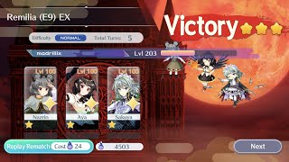 Remilia (E9) EX | 24sp 5T Farm | Nazrin   PoFV Aya   Hunter Sakuya | Touhou LostWord