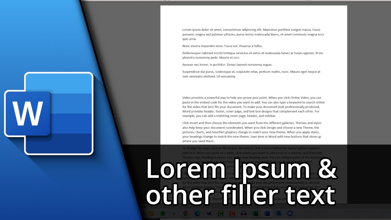 Word lorem ipsum word filler text tutorial youtube