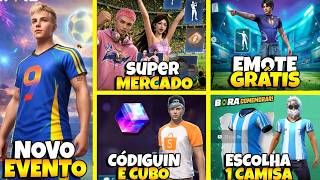 FINALMENTE!! CÓDIGUIN DA SHOPEE? PEGUE 1 EMOTE GRÁTIS, CAMISAS DE TIME, EVETO DESCONTO NO FREE FIRE