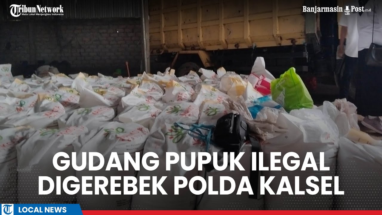 Gudang Pupuk Ilegal di Kawasan Trikora Banjarbaru Digerebek Polda Kalsel