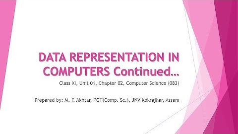 Data Representation in Computers (Part 03) | Chapter 02 | Unit 01 | Class XI | Comp. Sc. (083) - Eng