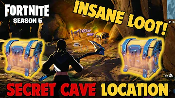 Fortnite Season 5: Secret Cave Location! | Best Place to Land  (AMAZING LOOT)