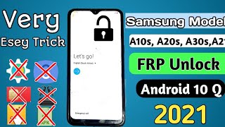 Samsung A10s A20s A30s Android 10 2021 FRP Unlock/FRP BYPASS Google Account Final Solution 100%Work