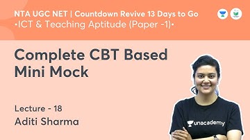Complete CBT Based Mini Mock | ICT & Teaching Aptitude | NTA UGC NET JRF | by Aditi Sharma
