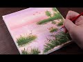 Birds on sunset lake / Easy acrylic painting for beginners / PaintingTutorial / Painting ASMR