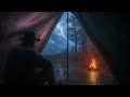 8+ hour's Red Dead Redemption 2 Rainfall Camping ASMR