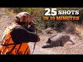25 shots in 10 minutes  ultimate wild boar hunting compilation hunting hog