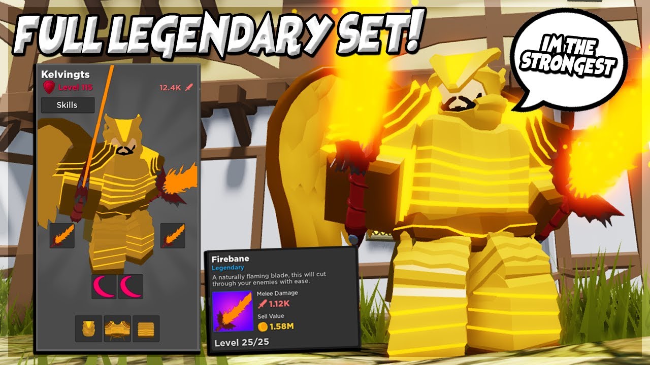 All Best Legendary Full Set And Becoming The Strongest In New - roblox best meleeranged weapons