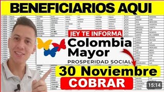 Colombia Mayor - Listados de Nuevos Beneficiarios Pago Nómina de Noviembre Ciclo 11 - 2023
