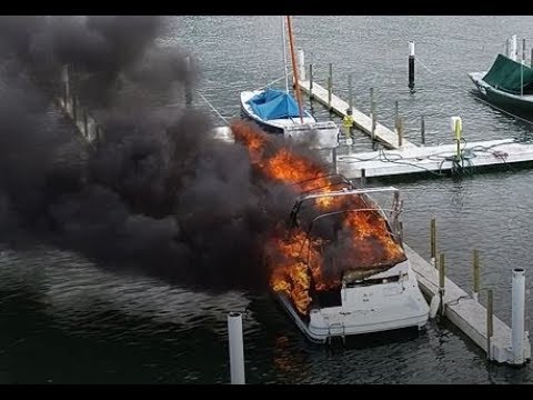 Boat Fire Edgewater Yacht Club 6 23 2018