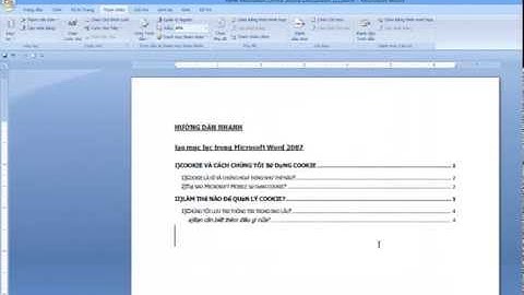 [Hướng dẫn nhanh] tạo mục lục trong word 2007