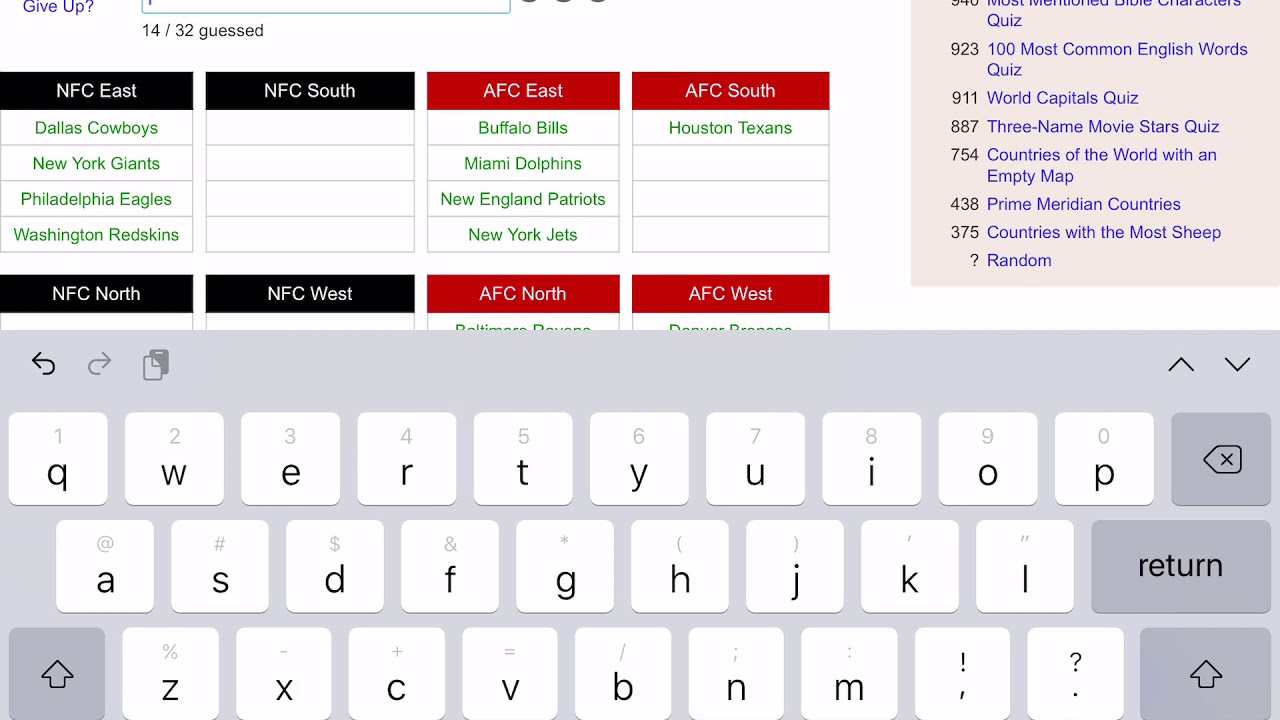 The average score of this nfl quiz is a 40%... NFL teams quiz - YouTube