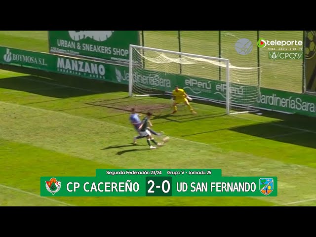 Resumen: CP Cacereño - UD San Fernando (Segunda Federación Gr.V 23/24)