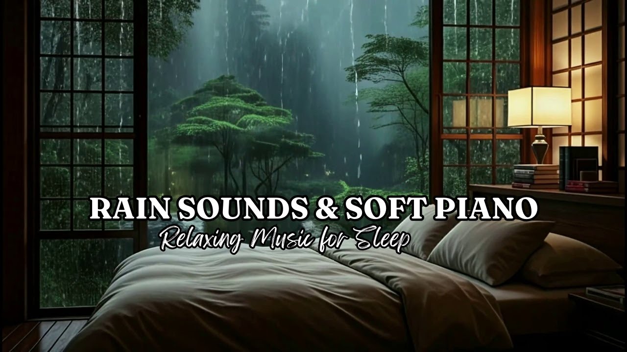 Deep Sleep Music with Peaceful Piano + Rain Sounds | Healing Music for Sleep, Stress Relief, Anxiety