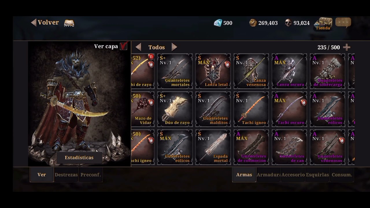 Ire Blood Memory Mi inventario ;-; tengo todas las taichis Heroicas :v