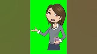 Green Screen Animasi Guru Perempuan Cantik Berbicara / Beautiful Teacher Animated Green Screen