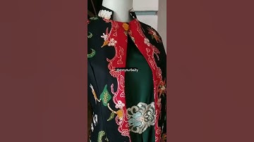 Thumbnail of Gaun Gamis Batik Kombinasi polos Pesta #shorts #gamis #batik