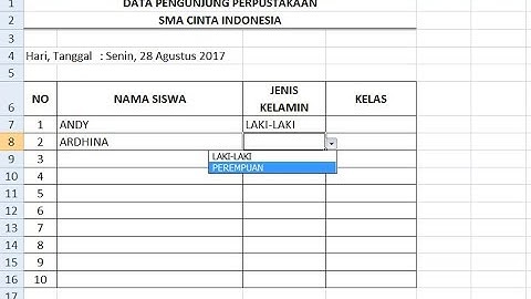 Cara Membuat Daftar Pilihan pada Microsoft Excel - Versi 1