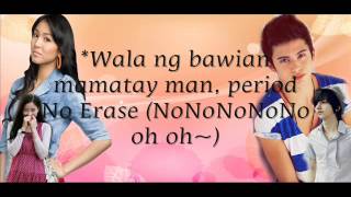 Video thumbnail of "No erase- Lyrics (James Reid and Nadine Lustre) DNP-OST"